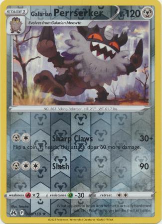 085/159 Galarian Perrserker RH - Crown Zenith - Volution Cards and Collectables