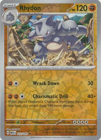 112/165 - Rhydon RH - Pokemon 151