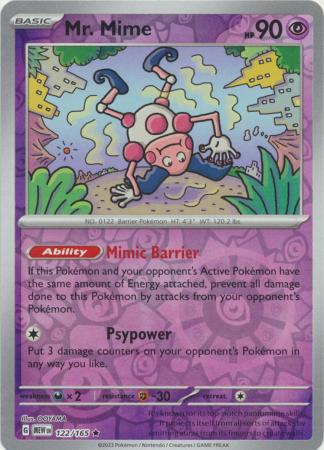 122/165 - Mr. Mime RH - Pokemon 151