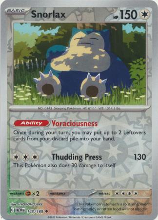 143/165 - Snorlax RH - Pokemon 151