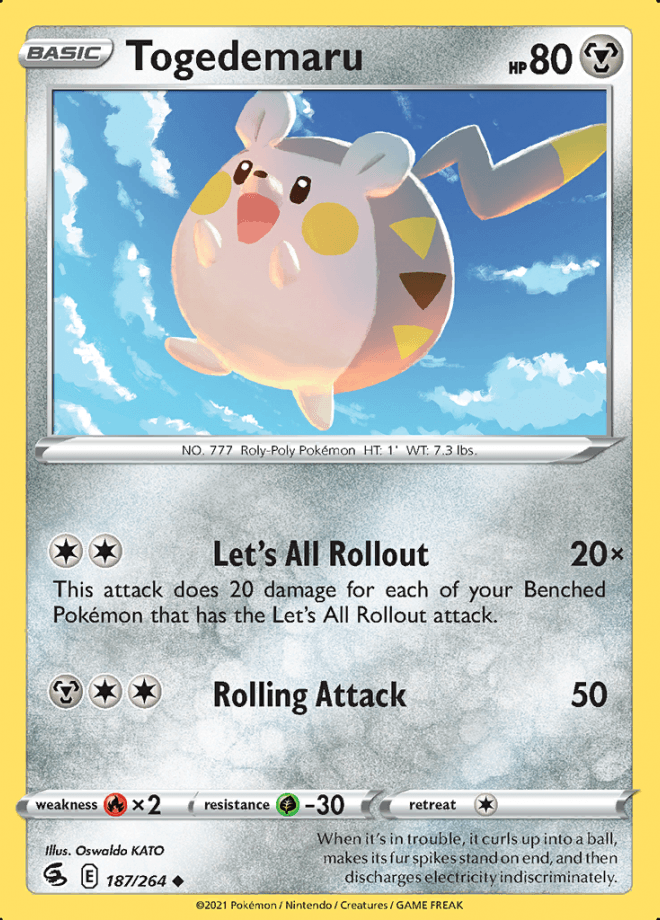 187/264 Togedemaru - Fusion Strike - Volution Cards and Collectables