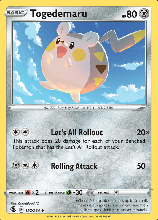 187/264 Togedemaru - Fusion Strike - Volution Cards and Collectables