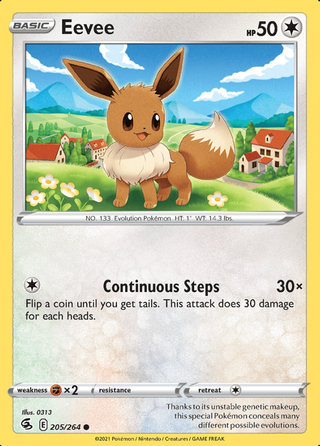 205/264 Eevee - Fusion Strike - Volution Cards and Collectables