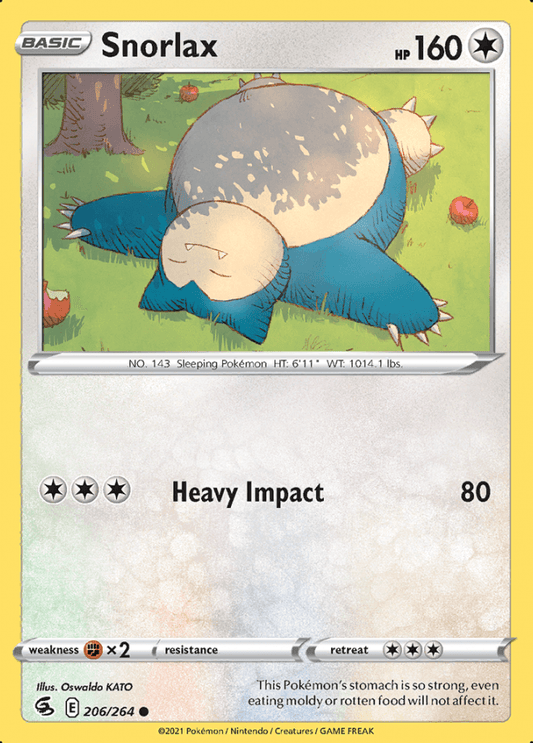 206/264 Snorlax - Fusion Strike - Volution Cards and Collectables