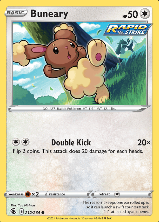 212/264 Buneary - Fusion Strike - Volution Cards and Collectables