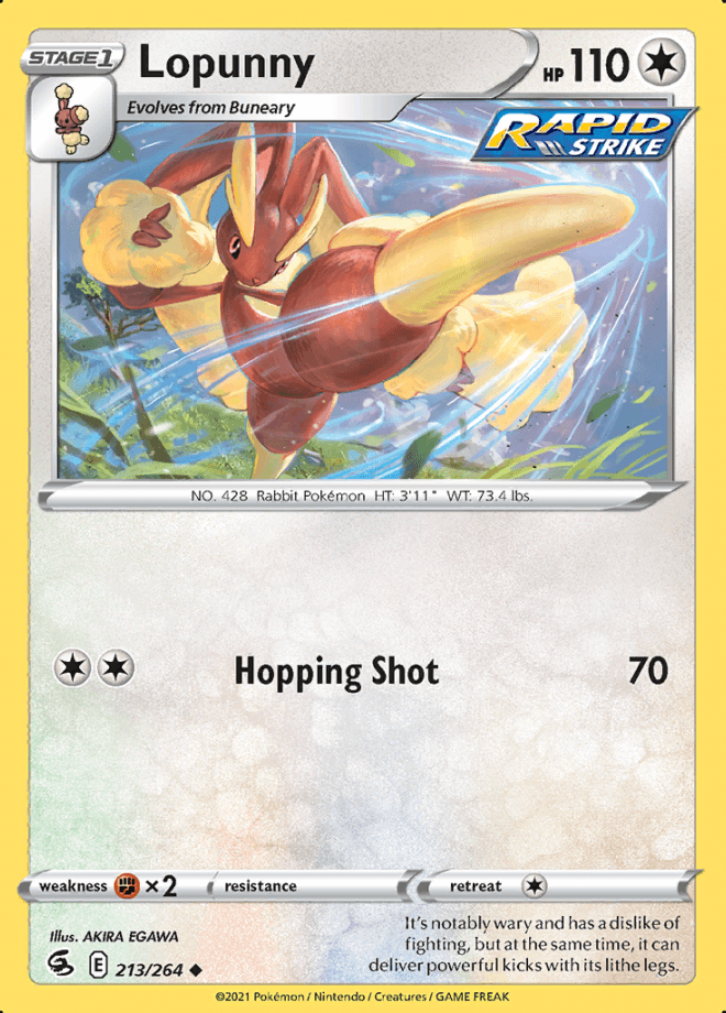 213/264 Lopunny - Fusion Strike - Volution Cards and Collectables