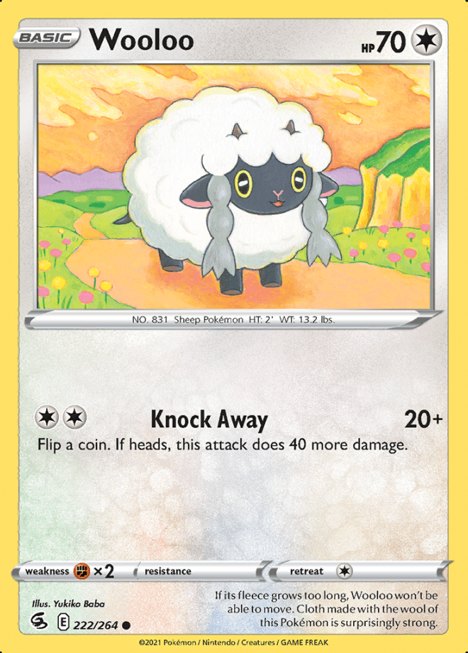 222/264 Wooloo - Fusion Strike - Volution Cards and Collectables