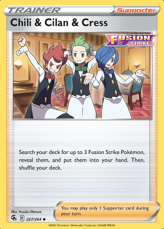 227/264 Chili & Cilan & Cress - Fusion Strike - Volution Cards and Collectables