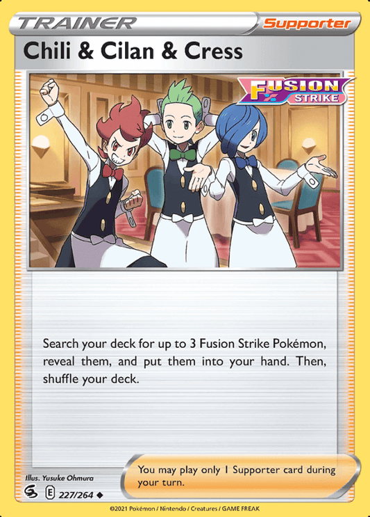 227/264 Chili & Cilan & Cress - Fusion Strike - Volution Cards and Collectables