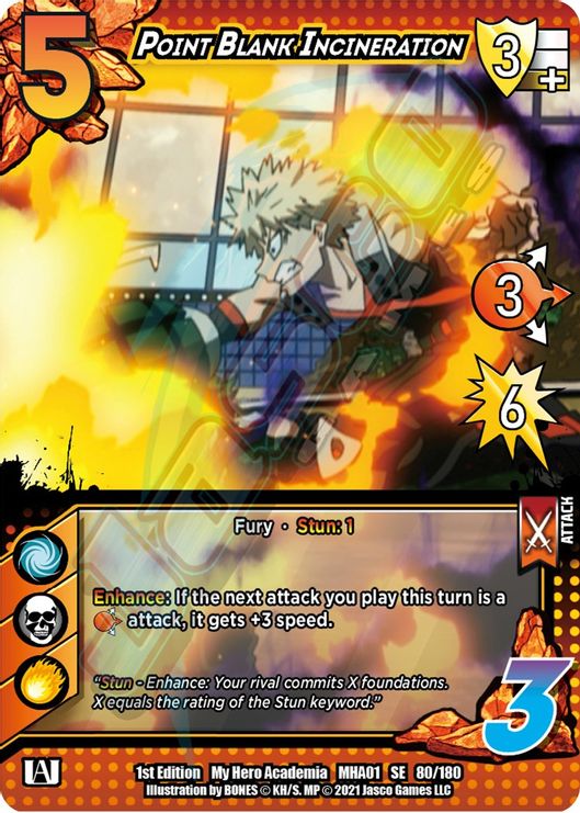 080/180 - Point Blank Incineration - My Hero Acedemia Wave 1 Starter Exclusive