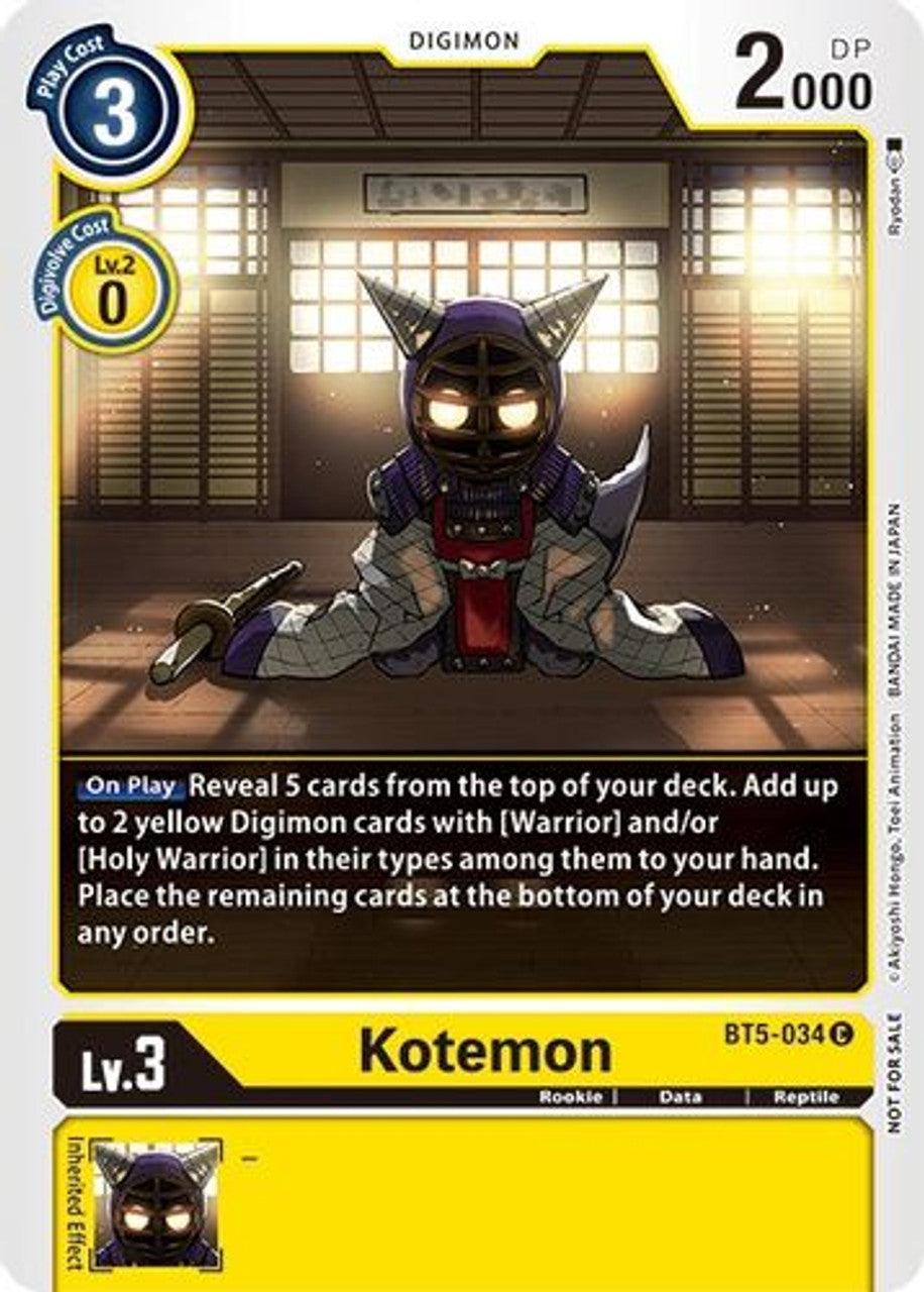 BT5-034C Kotemon (Tamer Party Vol. 5 Promo) - Volution Cards and Collectables