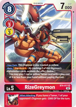 BT4-017SR RizeGreymon (Resurgence Booster Reprint)