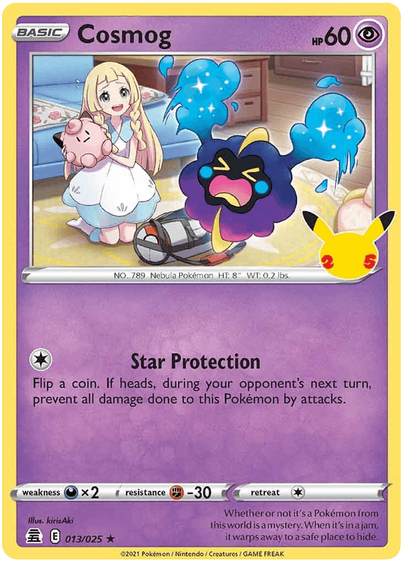 013/025 Cosmog Rare - Pokemon Celebrations - Volution Cards and Collectables