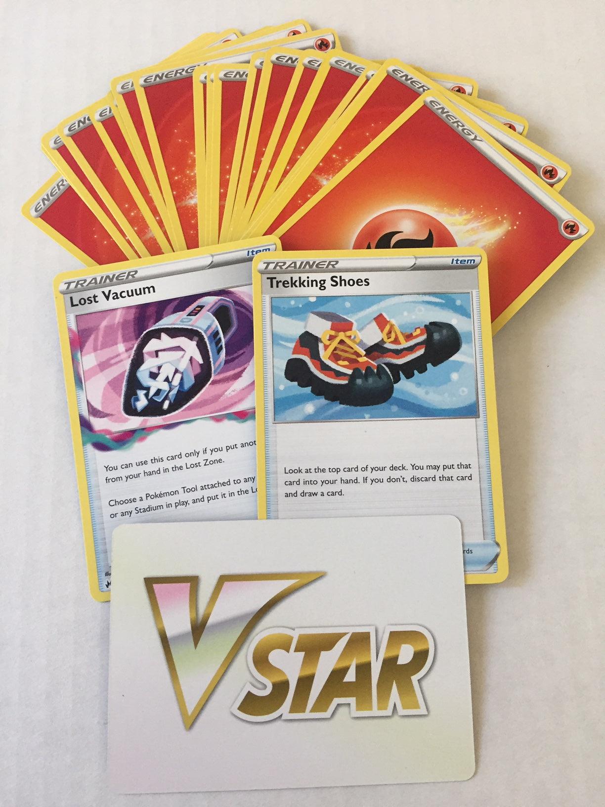 20x Fire Energy + 2x Random Trainer Cards - Volution Cards and Collectables