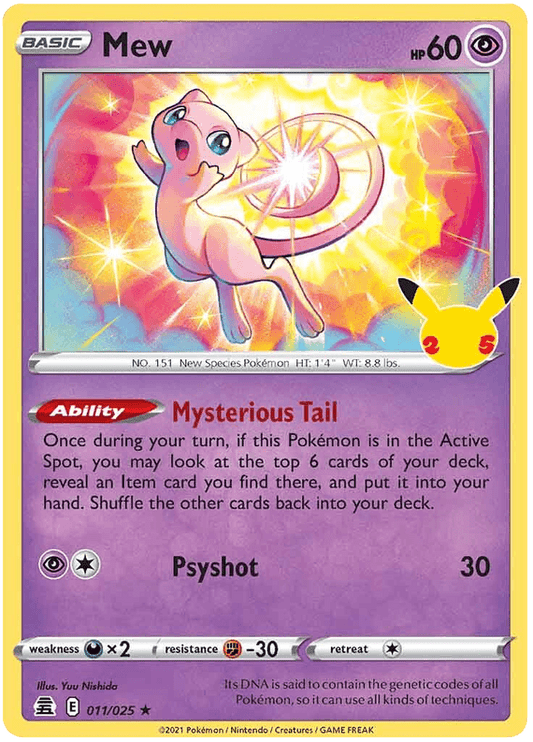 011/025 Mew Holo Rare - Pokemon Celebrations - Volution Cards and Collectables