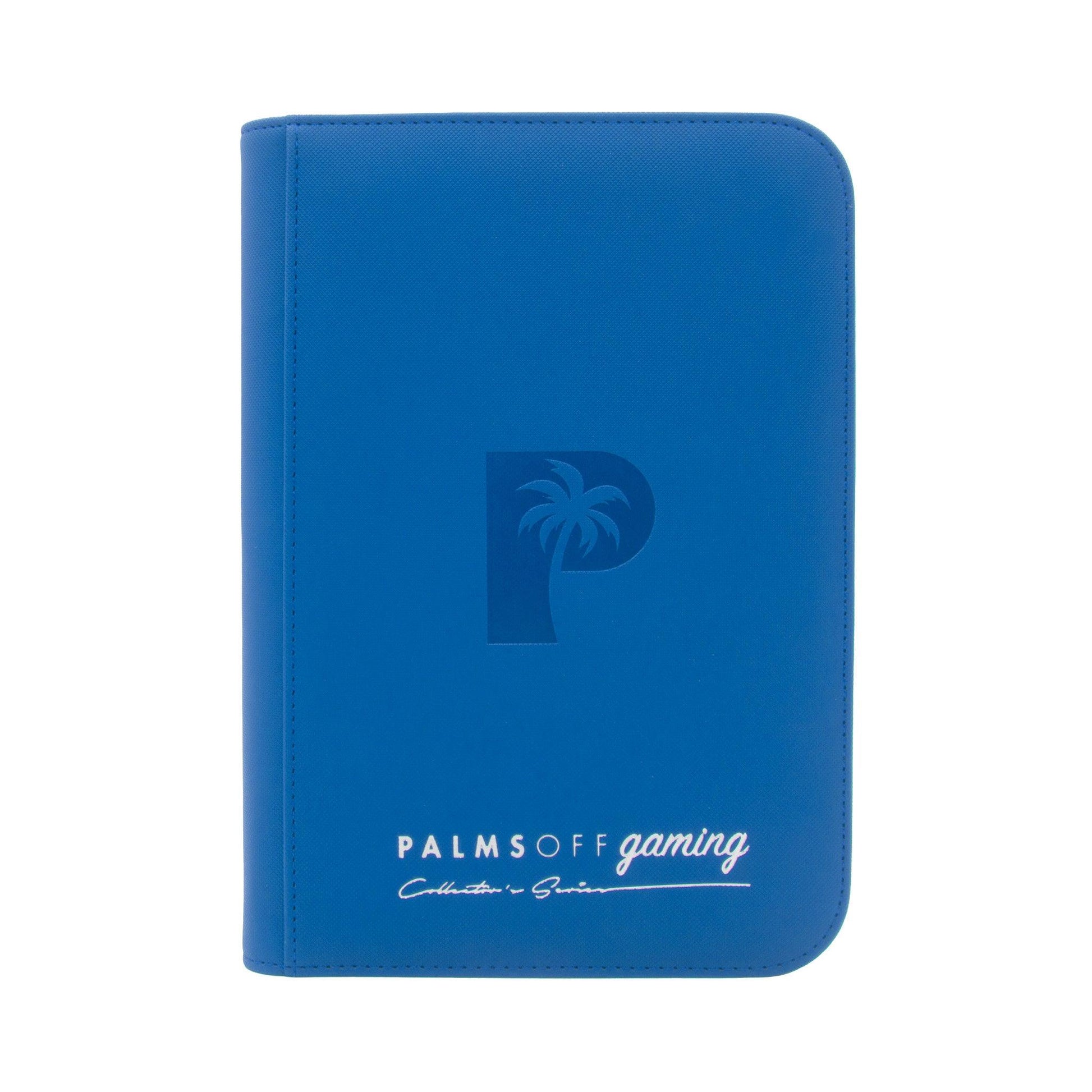 Palms Off Gaming – 4 Pocket Zip Trading Card Binder – BLUE - Volution Cards and Collectables