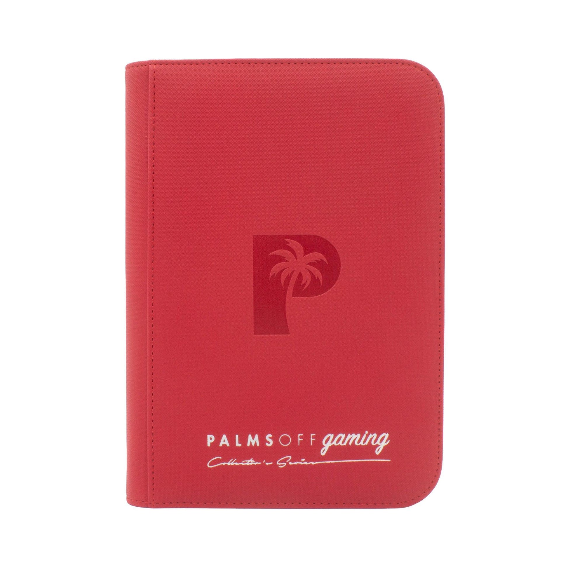 Palms Off Gaming – 4 Pocket Zip Trading Card Binder – RED - Volution Cards and Collectables