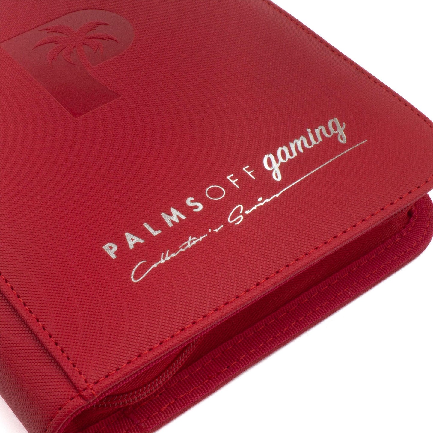 Palms Off Gaming – 4 Pocket Zip Trading Card Binder – RED - Volution Cards and Collectables