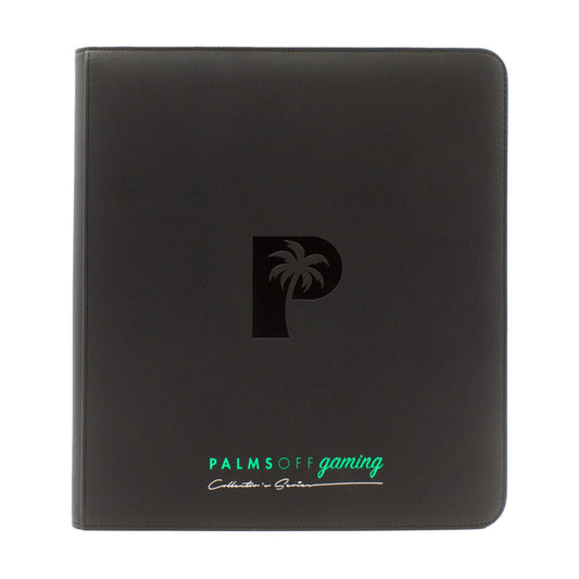 Palms Off Gaming – 12 Pocket Zip Trading Card Binder - BLACK - Volution Cards and Collectables