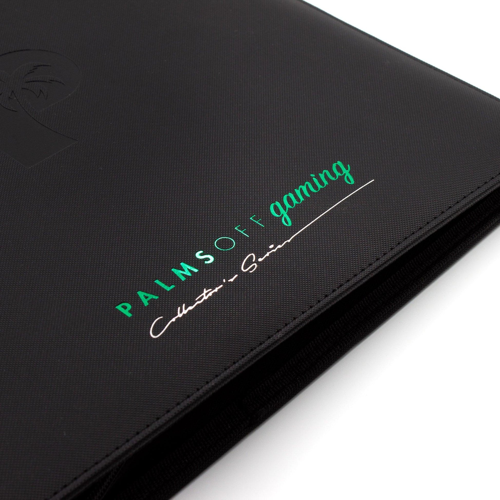 Palms Off Gaming – 12 Pocket Zip Trading Card Binder - BLACK - Volution Cards and Collectables