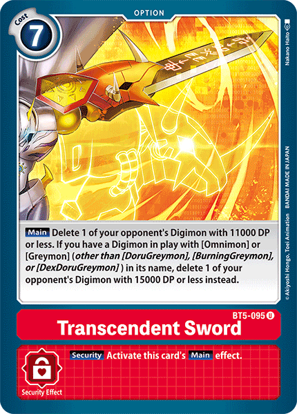 BT5-095UC Transcendent Sword - Volution Cards and Collectables