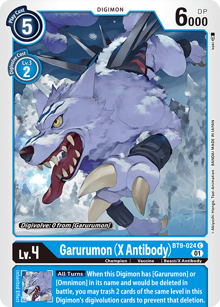 BT9-024C Garurumon (X Antibody) - Volution Cards and Collectables