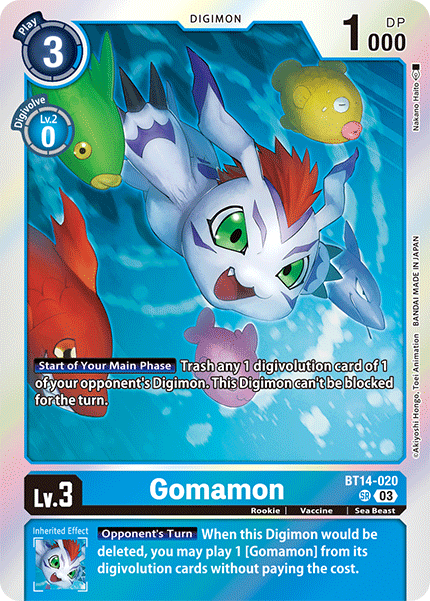 BT14-020SR Gomamon