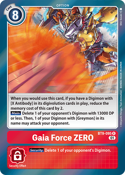 BT9-095R Gaia Force ZERO - Volution Cards and Collectables