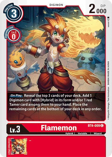 BT4-009C Flamemon - Volution Cards and Collectables