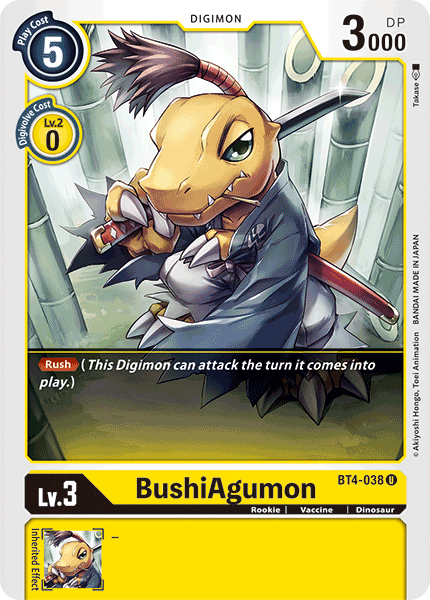 BT4-038UC BushiAgumon - Volution Cards and Collectables