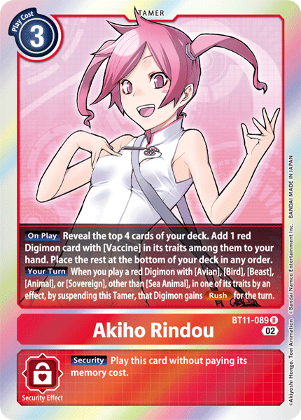 BT11-089R Akiho Rindou - Volution Cards and Collectables