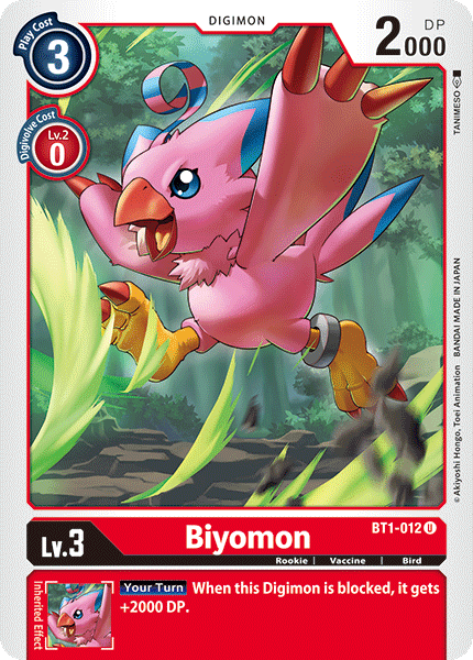 BT1-012UC Biyomon - Volution Cards and Collectables