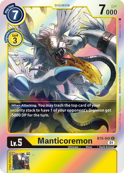 BT6-041R Manticoremon - Volution Cards and Collectables