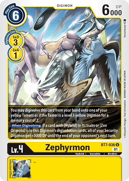 BT7-036UC Zephyrmon - Volution Cards and Collectables