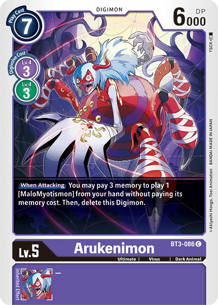 BT3-086C Arukenimon - Volution Cards and Collectables