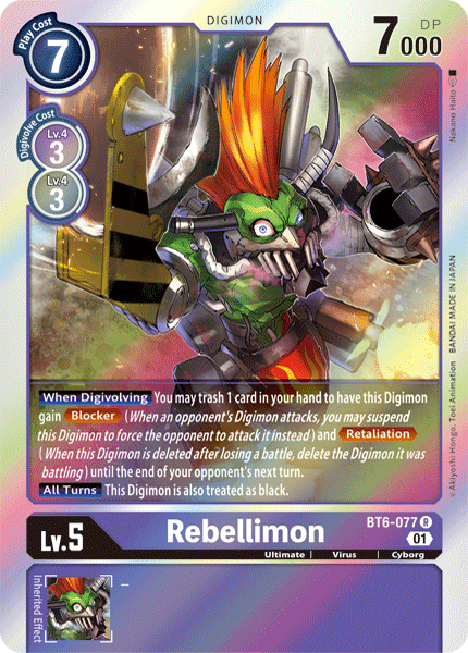 BT6-077R Rebellimon - Volution Cards and Collectables