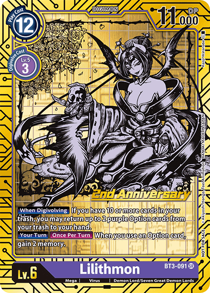 BT3-091SR Lilithmon (Alternate Art) [2nd Anniversary Set]