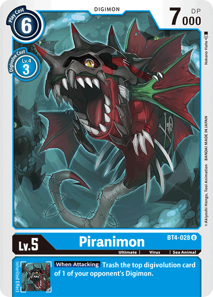 BT4-028UC Piranimon - Volution Cards and Collectables