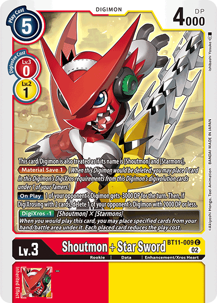 BT11-009C Shoutmon + Star Sword - Volution Cards and Collectables