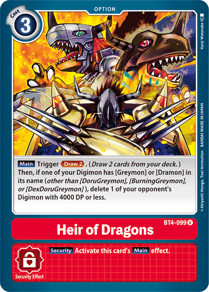 BT4-099UC Heir of Dragons - Volution Cards and Collectables