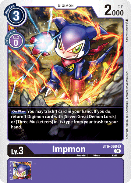 BT6-068UC Impmon - Volution Cards and Collectables