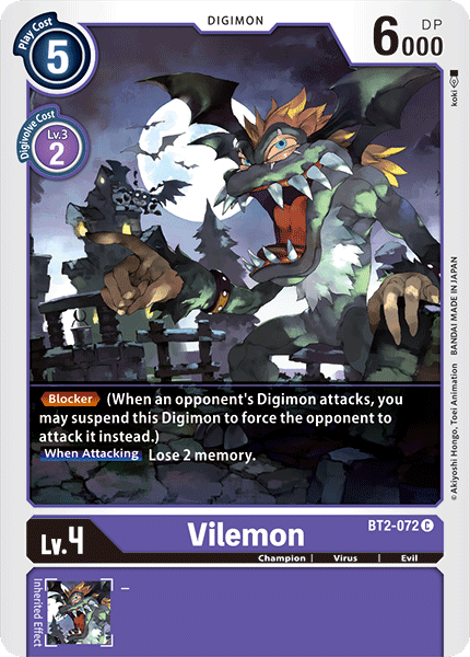 BT2-072C Vilemon - Volution Cards and Collectables