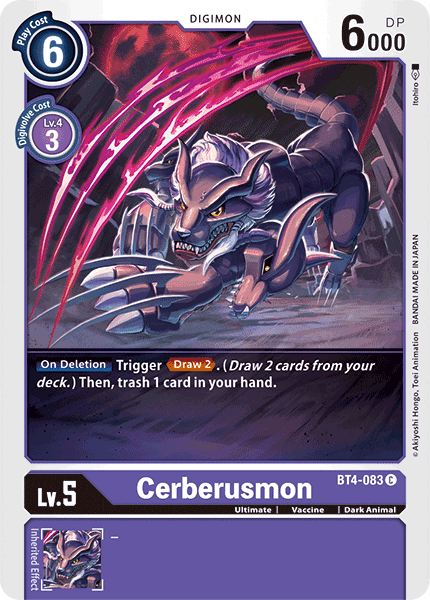 BT4-083C Cerberusmon - Volution Cards and Collectables