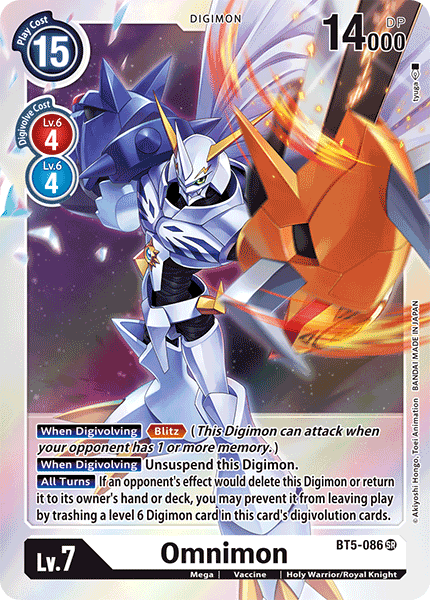 BT5-086SR Omnimon - Volution Cards and Collectables