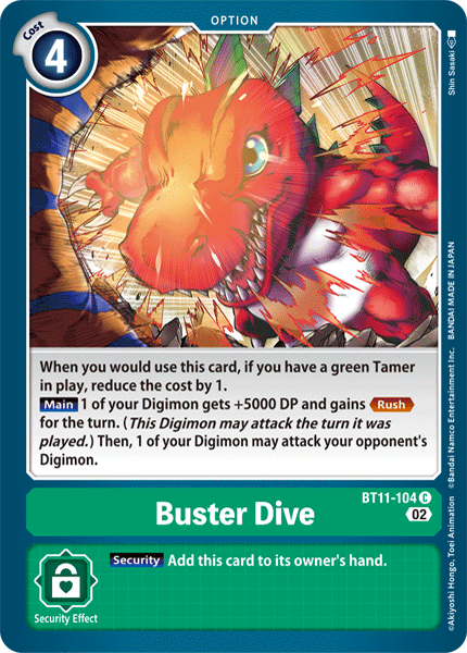 BT11-104UC Buster Dive (Foil) - Volution Cards and Collectables