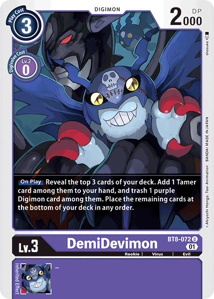 BT8-072UC DemiDevimon - Volution Cards and Collectables