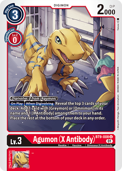 BT9-008UC Agumon (X Antibody) - Volution Cards and Collectables