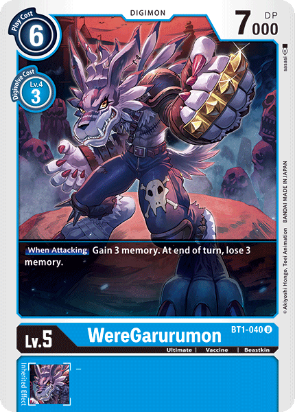 BT1-040UC WereGarurumon - Volution Cards and Collectables