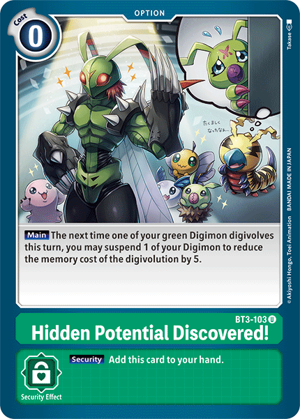 BT3-103UC Hidden Potential Discovered! - Volution Cards and Collectables