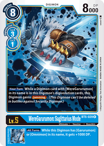 BT5-029R WereGarurumon: Sagittarius Mode - Volution Cards and Collectables